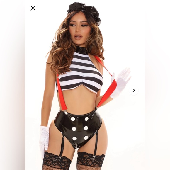 Sexy Mime Costume Top $ Bottom S/M - Picture 2 of 5